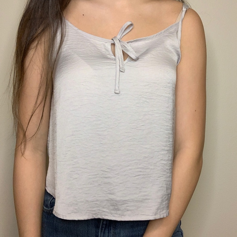 Satin tie tank top
